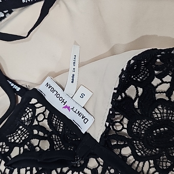 Dainty Hooligan  Maxi Boho Dress Black Floral Colorblock Cutout Open back Size S - Picture 10 of 11